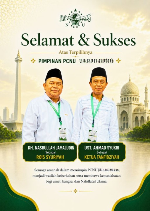 PCNU  Pengurus Cabang Kabupaten Sumenep Rois Syuriyah KH Nasrullah Jamaludin dan Ketua Tanfidziyah Ust Ahmad Syukri